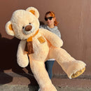Oso De Peluche Gigante Metro Y Medio 1,50 +moño + 5 Globos Mantequilla