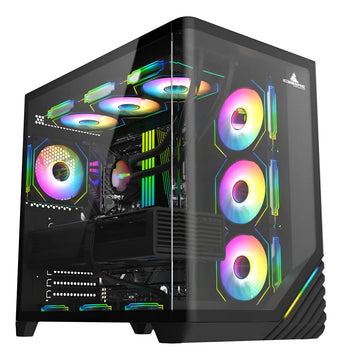 Gabinete Gamer Iceberg Crystal Wave L 7 Fans Negro