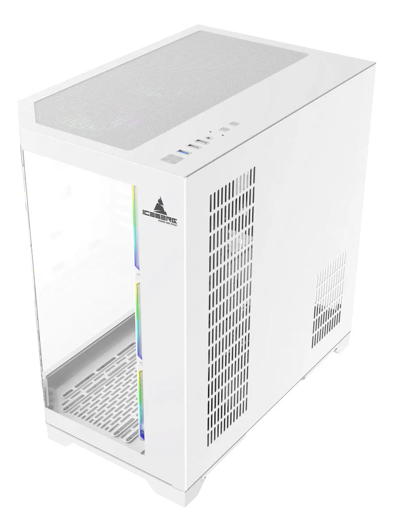 Chasis Iceberg Crystal Edge Blanco X10 Ventiladores Argb