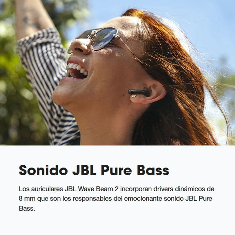 Jbl Wave Beam 2, Auriculares Bluetooth 5.3, Anc, 4 Mics, Blk Negro