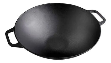 Sarten Wok 14 De Hierro Fundido Esmaltado Victoria Color Negro