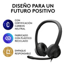 Logitech H390, Diadema Usb / Mic Sin Ruido Y Controles Cable Negro