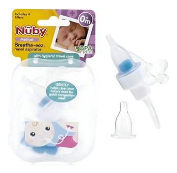 Nuby Aspirador Nasal Asistido Con Boquilla Y Filtro Color Transparente