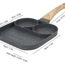 Sartén De 3 Puestos Para Huevos Arepas Antiadherente Gris