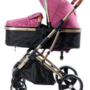 Coche Bebé Moises Plegable Ebaby Color Rosado Chasis Dorado