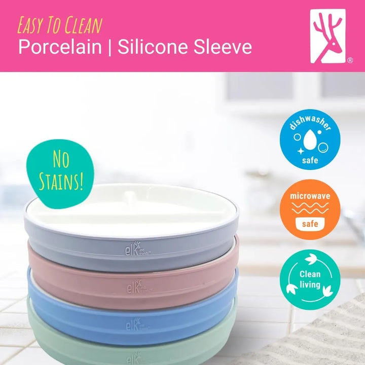 Platos Divididos De Porcelana Para Niños 17 Cm Antideslizant