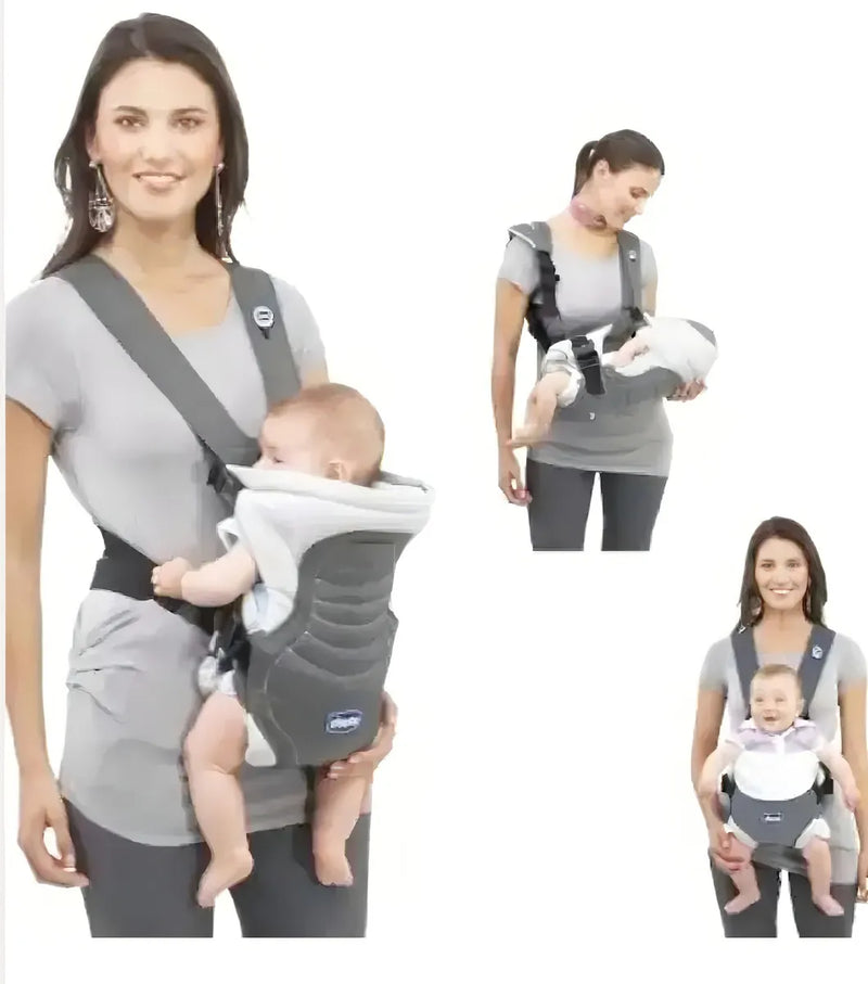 Cargador Canguro Chicco Acolchado Cómodo Color Gris Rayas Talla L