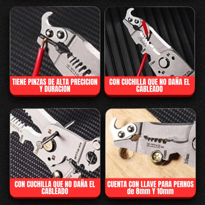 Alicate Multiherramienta Electricista Plegable Multiusos18-1 - Negro