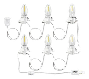 Luces Led C7 Para Villa Navideña, 6 Bombillas 9 8ft, Calido