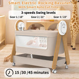 Cuna Mecedora Para Bebé Portátil Con Control Remoto Y Blueto