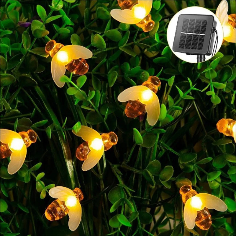 Luz Solar Abejas 4.5 Metros 20abejas Blanco Cálido