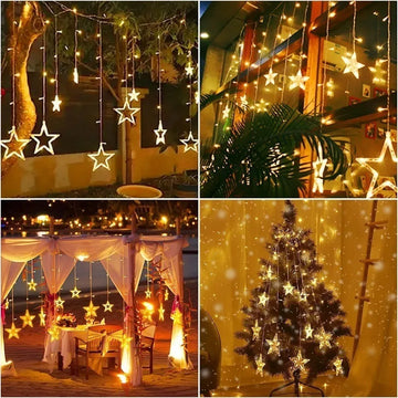Instalación Navideña Cortina Decoración Luces Led Estrellas