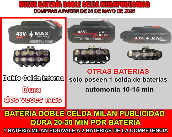 Guadaña Inalambrica Cortacesped Pasto Tres Baterias + Regalo Rojo Verde O Naranja