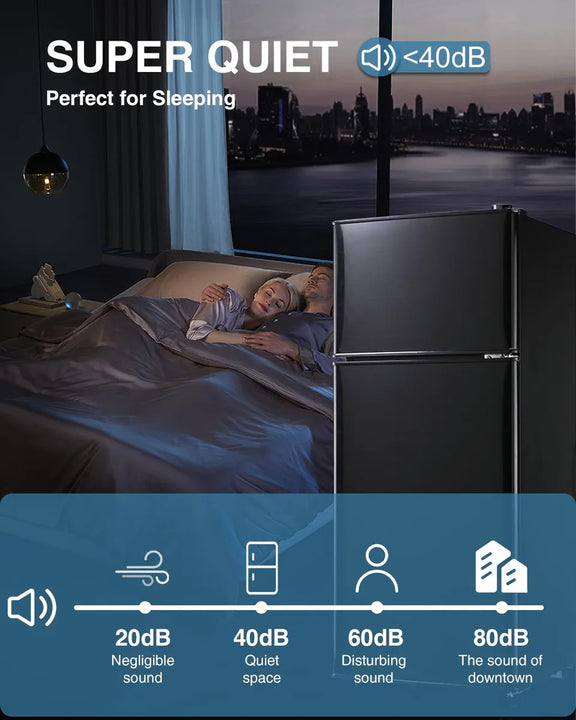 Refrigerador Compacto Retro 3.5 Pies Cúbicos Doble Puerta