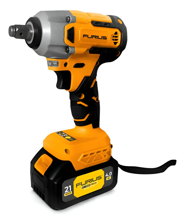 Llave De Impacto Inalámbrica 21v +2 Baterias. 1/2 Brushless - Amarillo - 50/60 Hz