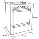 Estufa Con Horno Abba 6 Puestos Gas Natural Rg 803-4n Gt Color Negro