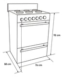 Estufa Con Horno Abba 6 Puestos Gas Natural Rg 803-4n Gt Color Negro