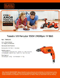 Taladro Perc 3/8 550w + Obsequio Byd Tb550-b3