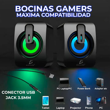Bocina Para Computadora O Laptop Con Luz Led Rgb