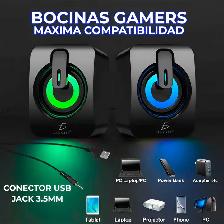 Bocina Para Computadora O Laptop Con Luz Led Rgb