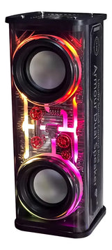 Parlante Potente Bluetooth Lonid Tws Rgb Dual 13.6w Speaker Negro