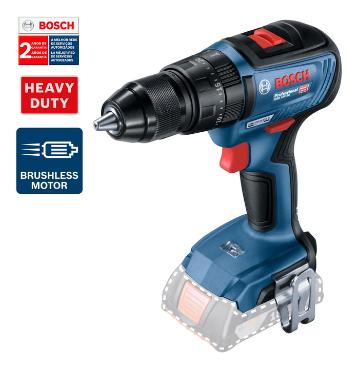 Taladro Percutor Inal ½ Gsb-18v50 Solo Bosch Sin Bat Y Carg Azul Petróleo