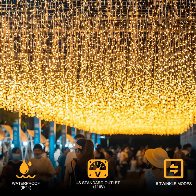 Decoracion Navidena Iluminada Led Exterior 400 Luces