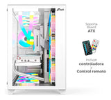 Chasis Gamer Jx119 Aurora 7 Fans Blanco Rgb