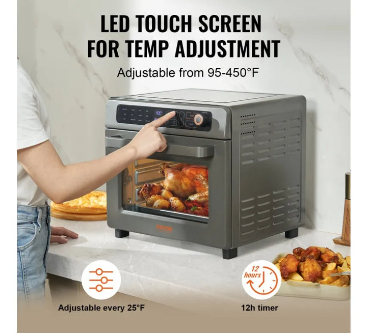 Air Fryer Horno Tostador Freidora De Aire 12en1 Cocina Plateado