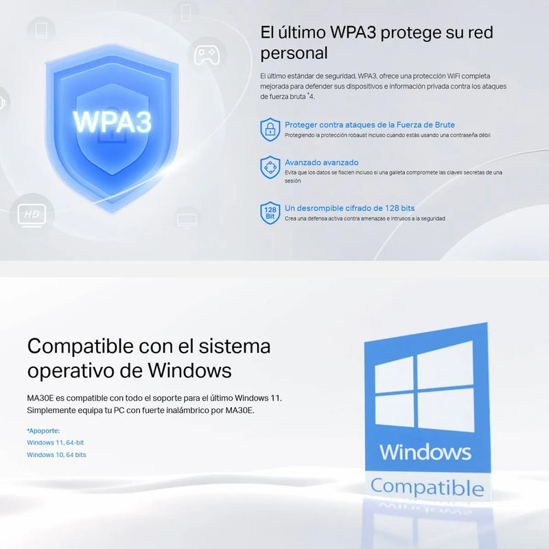 Adaptador De Red Pcie Wifi Bluetooth Ac1200, Mercusys Ma30e