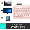 Logitech K380 Teclado Bluetooth Multi dispositivo Rosado Color del teclado Rosa Idioma Español