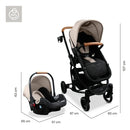 Coche Para Bebe Tipo Moises + Portabebe Prima Bebesit Beige