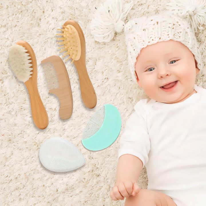 Esonto Juego De Cepillo Y Peine De Madera Para Bebs Recin Na