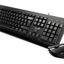 Kit de teclado y mouse Alámbrico Genius KM-160 de color negro- En español