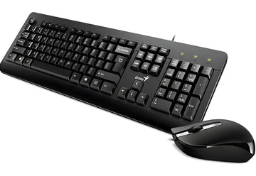 Kit de teclado y mouse Alámbrico Genius KM-160 de color negro- En español