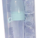 Tetero Biberón Dispensador Alimentos Bebés 40 Ml Uso Verde Chupo 3 Tamaño Alimento + Cuchara Dispensar Ayuda Habilidades Control Sin Bpa Libre Bps Sin Ftalatos Silicona Grado Alimenticio Versátil