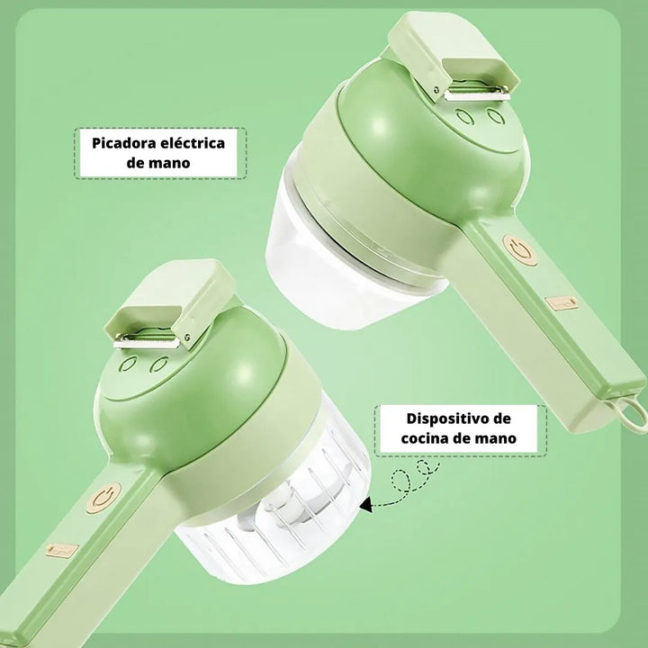 Cortador De Verduras 4 En 1 Picatodo Recargable Triturador