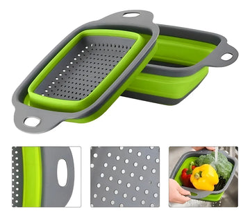 Set 2 Escurridor Colador Plegable Frutas Verduras Libre Bpa
