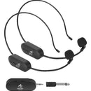 Microfono Doble Diadema Inalambricas 2.4g Receptor Plug Color Negro