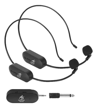Microfono Doble Diadema Inalambricas 2.4g Receptor Plug Color Negro