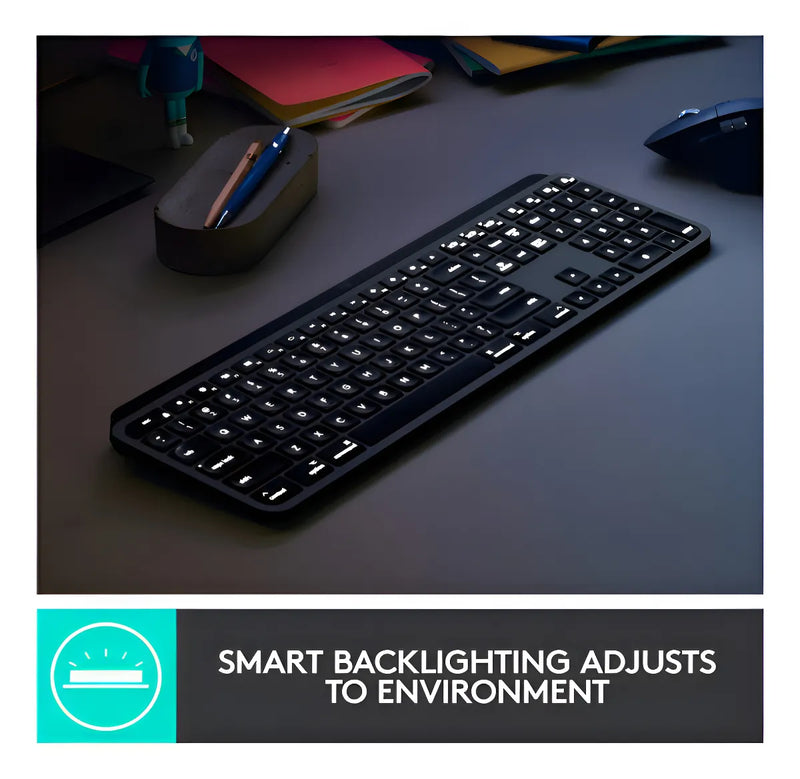 Teclado Logitech Mx Keys Inalambrico Iluminado Para Mac Color Del Teclado Gris Oscuro Idioma Inglés Us