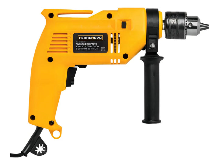 Taladro De Impacto Ferrenovo De 500w Color Amarillo