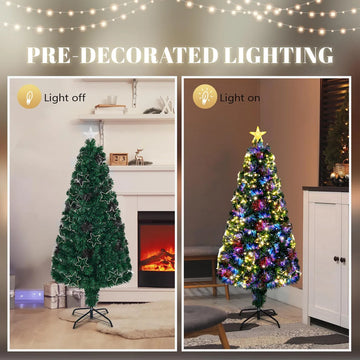 Vingli Arbol Artificial De Navidad De Fibra Optica Preilumin