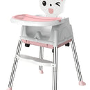 Silla Comedor 4 En 1 Bebes Color Rosa Liso