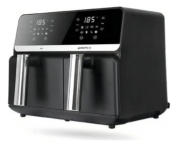 Freidora De Aire Nobelsound Air Fryer Doble Bandeja Con Accesorios Y Moldes 9 Litros