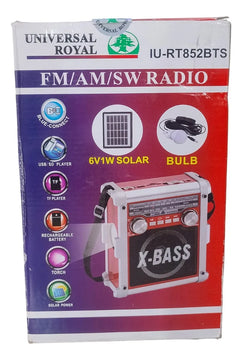 Radio Parlante Solar Retro Bluetooth Linterna Luz Emergencia