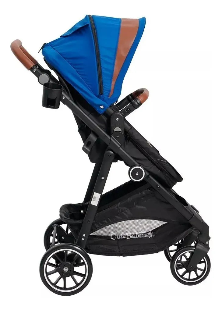 Coche + Moises + Silla De Carro + Portabebés Azul Negro