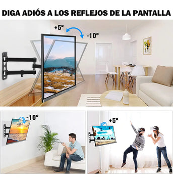 Fopnew® X-400 Soporte De Pantalla Pared Tv 15 A 55 Pulgadas 30kg Universal Inclinable Y Ajustable Color Negro