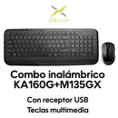 Combo Delux Teclado Slim Multimedia + Mouse + Pad Mouse Xxl Mouse Negro Teclado Negro