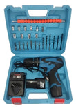 Taladro Inalámbrico Percutor Atornillador 18v Con Accesorios - Azul